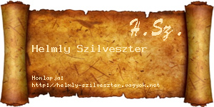 Helmly Szilveszter névjegykártya